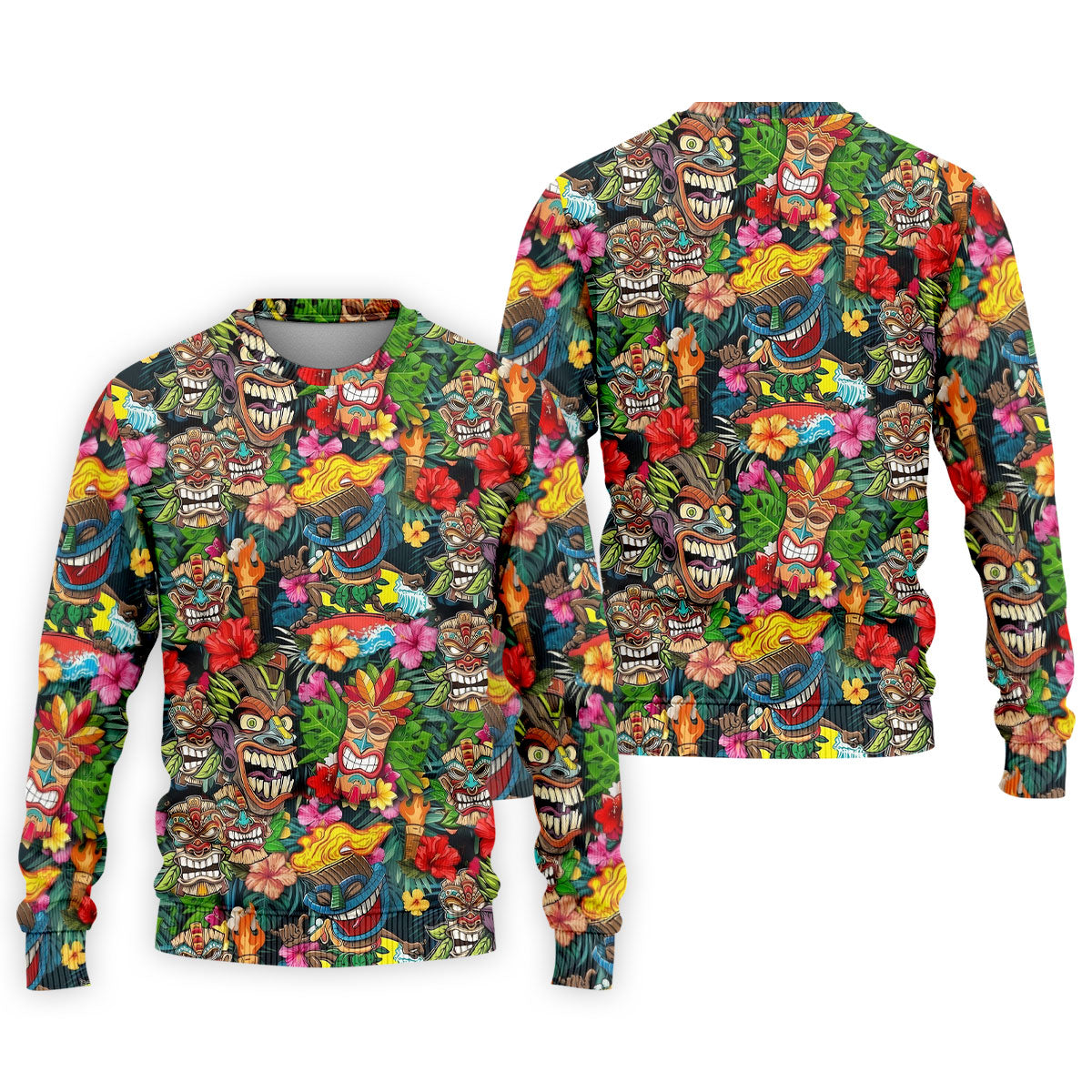 Hawaiian Tiki Tropical Floral Golf Shirts For Men, Polo Shirts For Men, Golfing Apparel