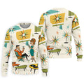 Atomic Cocktail Lounge Retro Hawaiian Golf Shirt, Men's Golf Shirt, Polo Shirts For Men