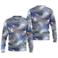 Silver Marble Golf Shirt, Futuristic Holographic Wave Pattern, Golf Shirt For Men