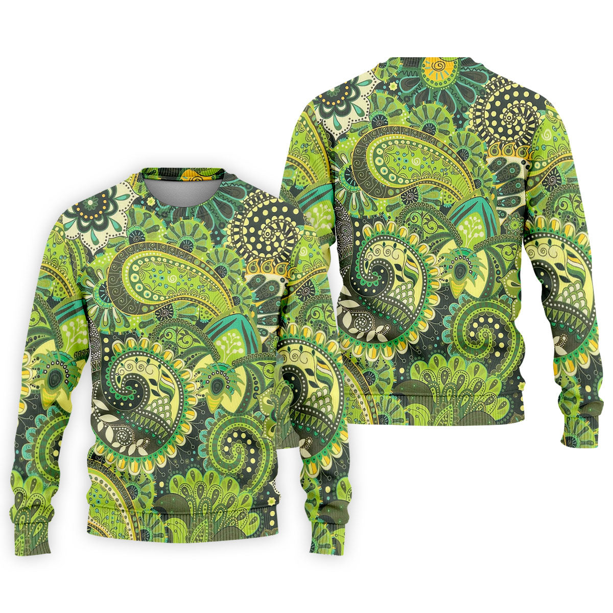 Paisley Print Green Golf Shirt, Golf Tops For Men, Polo Shirts For Men, Golf Shirts For Men