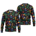 Neon Shark And Cocktail Pattern Hawaiian Golf Shirt, Men's Golf Shirt, Polo Shirts For Men