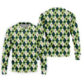 Green And White Argyle Pattern Beer St Patrick's Day Golf Shirt, Golf Tops For Men, Polo For Men