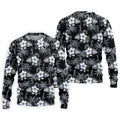 White Hibicus Black Hawaiian Golf Shirt, Tropical Summer Theme Golf Shirts For Men
