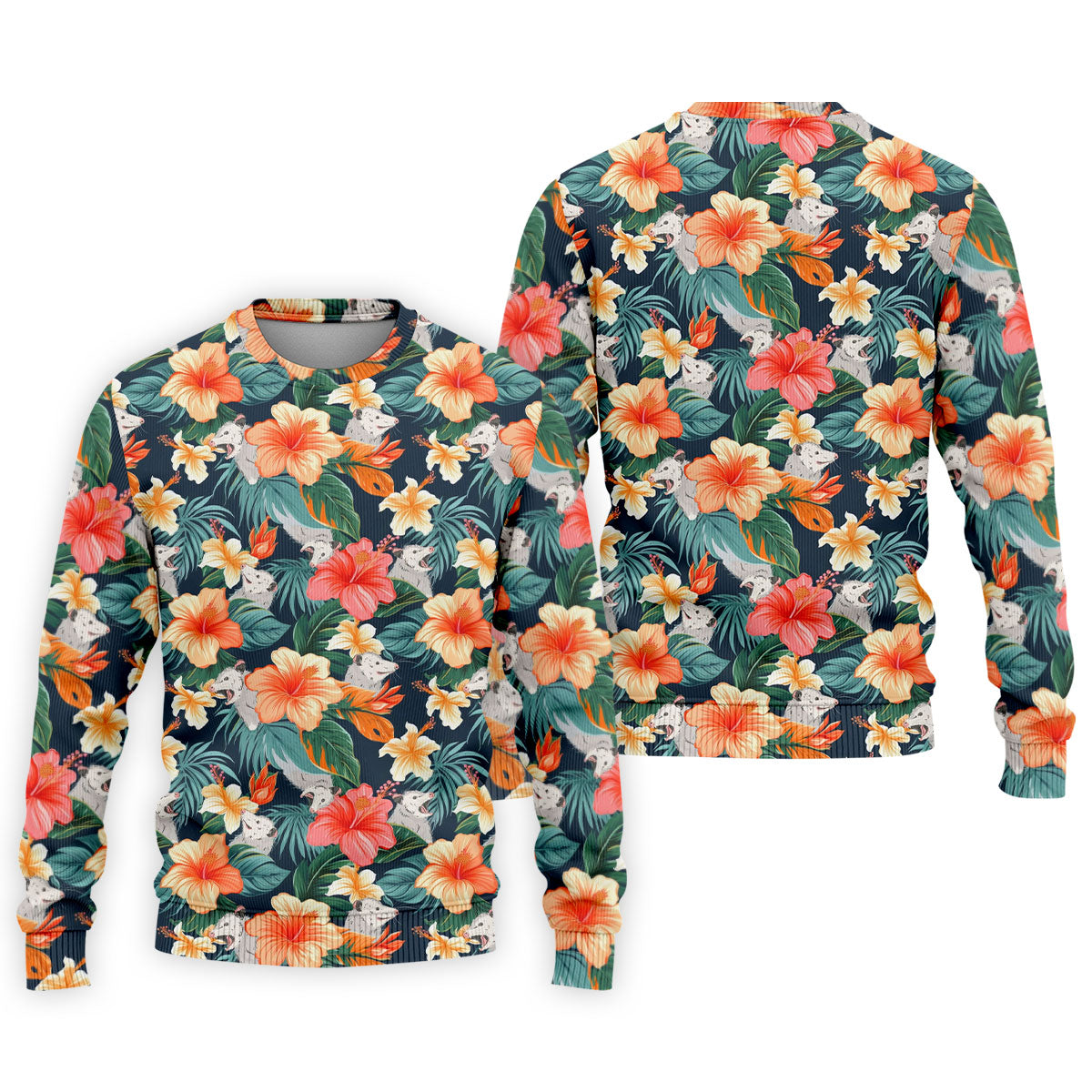 Large Hibiscus Flowers Tropical Vibe Golf Tops For Men, Hawaiian Golf Shirts, Polo Shirts For Men