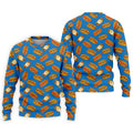 Blue Hot Dog And Fried Egg Pattern Golf Shirt, Hawaiian Golf Shirt, Mens Golf Shirts, Golf Apparel For Men
