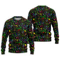 Black Neon Paint Splatter Golf Shirt, Men's Golf Shirt, Golf Apparel For Men