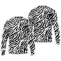 Zebra Print Golf Shirt, Black White Animal Pattern Men's Golf Polo, Polo Shirts For Men
