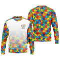 In A World Where You Can Be Anything Be Kind Autism Awareness Puzzle Pattern White Fade Golf Shirts For Men