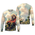 Lion Dreamscape Mist Hawaiian Golf Polo, Golf Tops For Men, Golfing Apparel