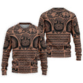 Maori Tattoo Pattern with Traditional Tiki Mask Hawaiian Golf Polo, Golf Tops For Men, Golfing Apparel