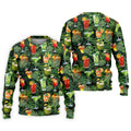 Tropical Cocktail Coconut And Palm Leaf Golf Polo, Hawaiian Golf Shirt, Mens Golf Apparel