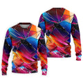 Colorful Broken Glass Abstract Golf Polo Shirt, Golf Shirts For Men, Printed Golf Shirts