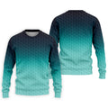 Turquoise Gradient Golf Ball Pattern Hawaiian Golf Shirt, Golf Shirts For Men
