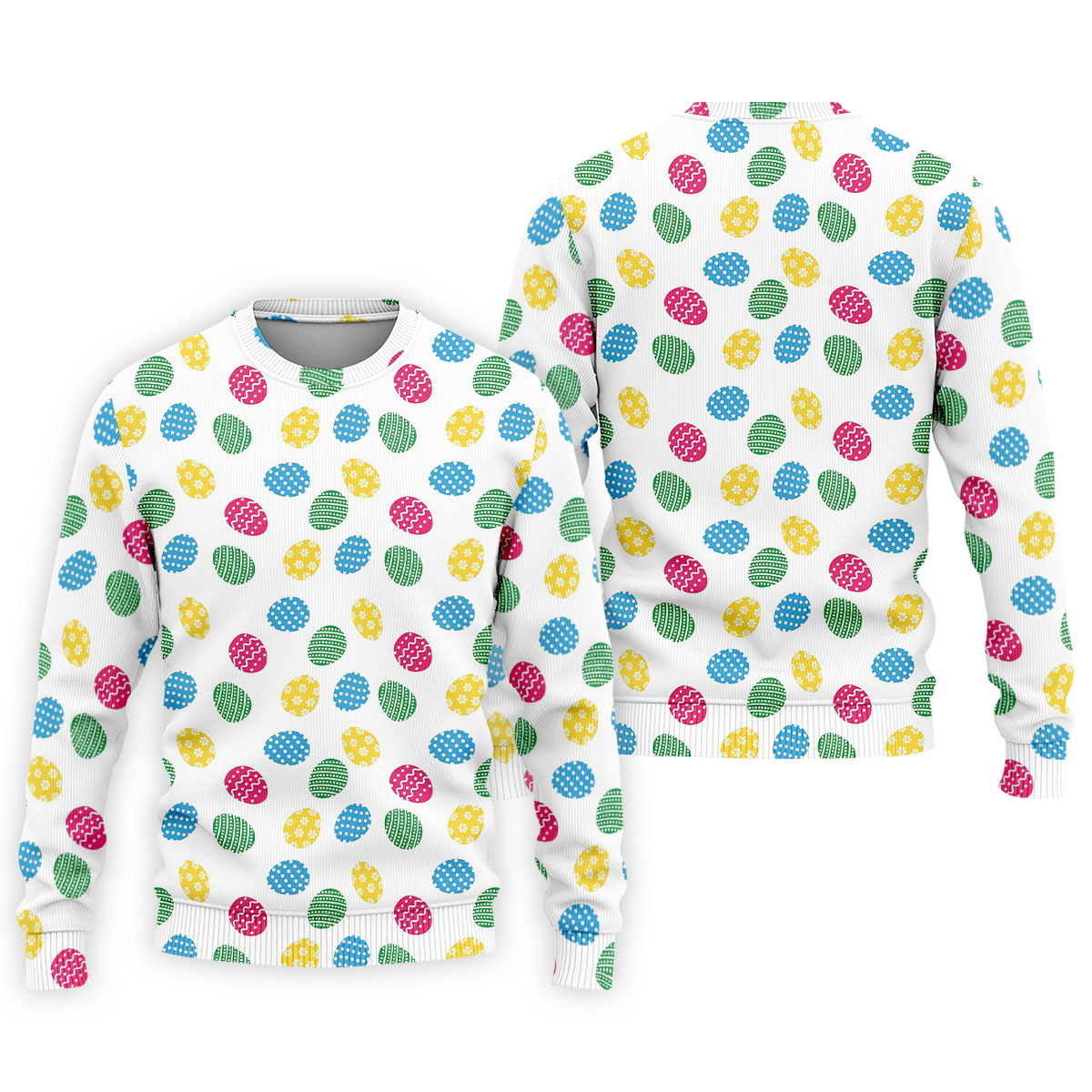 Colorful Easter Eggs White Golf Shirt, Cute Golf Outfit, Polo Shirts For Men, Golf Shirts For Men