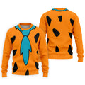 Orange Blue Stone Age Hawaiian Golf Shirt, Mens Golf Apparel, Golf Polo Shirts For Men