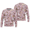 Funny Adult Doodle Pink Pattern Polo Shirt, Mens Golf Polo, Golf Shirts For Men