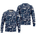 Line-art Sketches Sci-Fi Spacecraft Dark Navy Golf Shirts For Men, Polo Shirts For Men, Golfing Apparel