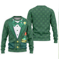 St Patrick's Day Green Shamrock Suit Whiskey Golf Print Golf Shirt, Polo Shirts For Men, Golf Shirts For Men