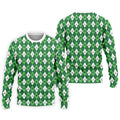 St Patrick's Day Shamrock Argyle Pattern Green And White Argyle Golf Shirt, Polo Shirts For Men, Golf Shirts For Men