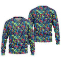 Colorful Zombie Head Pattern Halloween Golf Polo Shirt, Mens Golf Polo, Golf Shirts For Men