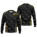 Abstract Triangle Black Yellow Golf Tops For Men, Father's Day Golf Gift, Polo Shirts For Men
