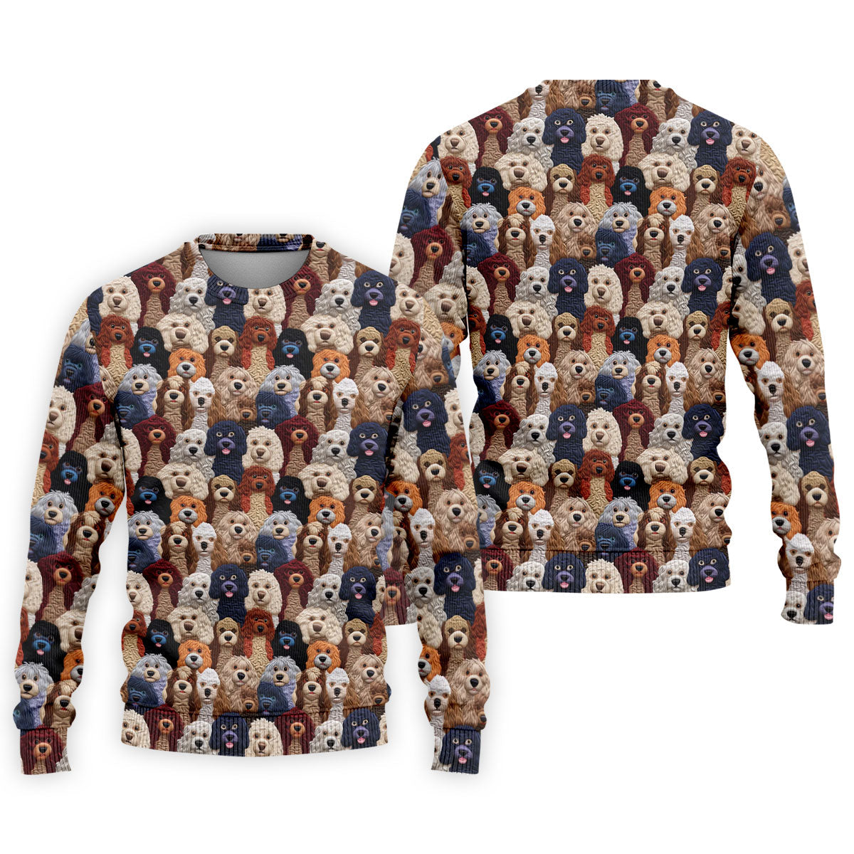 Cartoon Poodle Dog Men's Golf Polo Shirts, Gifts For Dog Lovers, Polo Shirts For Men