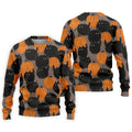 Black Cat Pumpkin Halloween Golf Polo Shirt, Mens Golf Apparel, Golf Shirts For Men