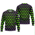 3D Effect Circular Pattern Green Golf Shirt, Cool Golf Outfit, Men's Funny Golf Shirts, Polo Shirts For Men