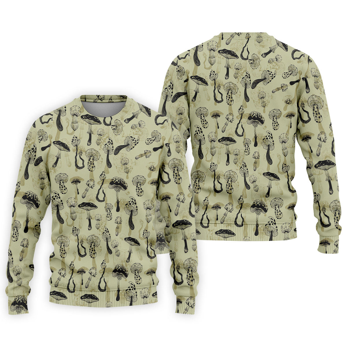 Mushroom Pattern Hand-drawn Art Hawaiian Golf Shirt, Men's Golf Shirt, Polo Shirts For Men