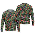 Tropical T Rex Floral Pattern Hawaiian Golf Polo, Golf Tops For Men, Golfing Apparel