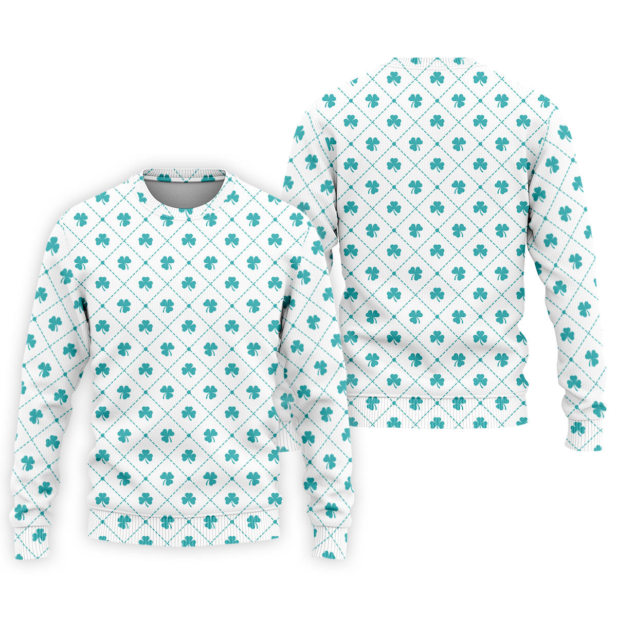 Grid Pattern Shamrock Golf Shirt, St Patrick's Day Golf Tops For Men, Golf Shirts For Men, Polo Shirts For Men