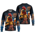 Rooster Beer USA Patriotic Hawaiian Golf Shirt, 250th Anniversary Tropical Vibe Men's Golf Shirt