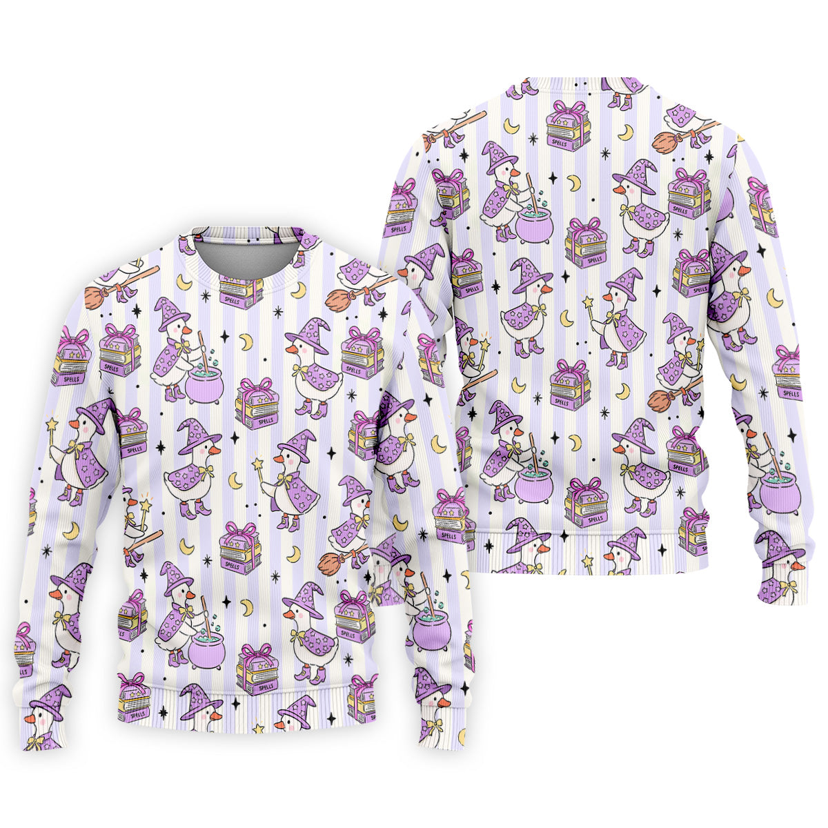 Halloween Witch Goose Purple Pastel Fun Golf Shirts For Men, Polo Shirts For Men, Golfing Apparel