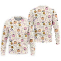 Halloween Seamless Pattern Cute Golf Shirt, Retro Halloween Polo Shirts For Men, Golfing Apparel