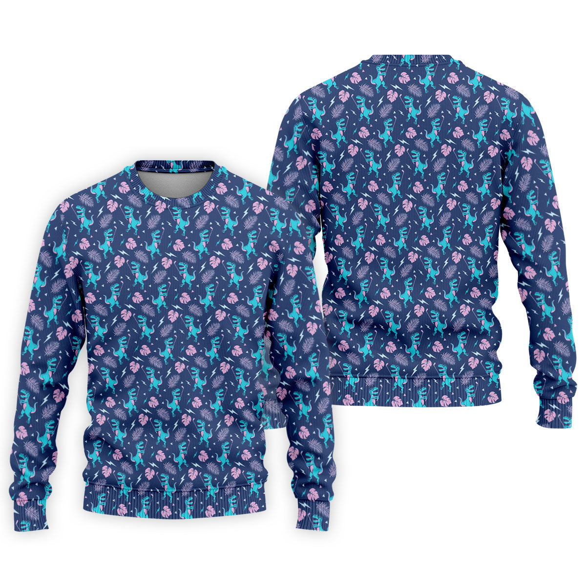 Funny Dinosaur Golfer Tropical Pattern Polo Shirt, Mens Golf Polo, Printed Golf Shirts