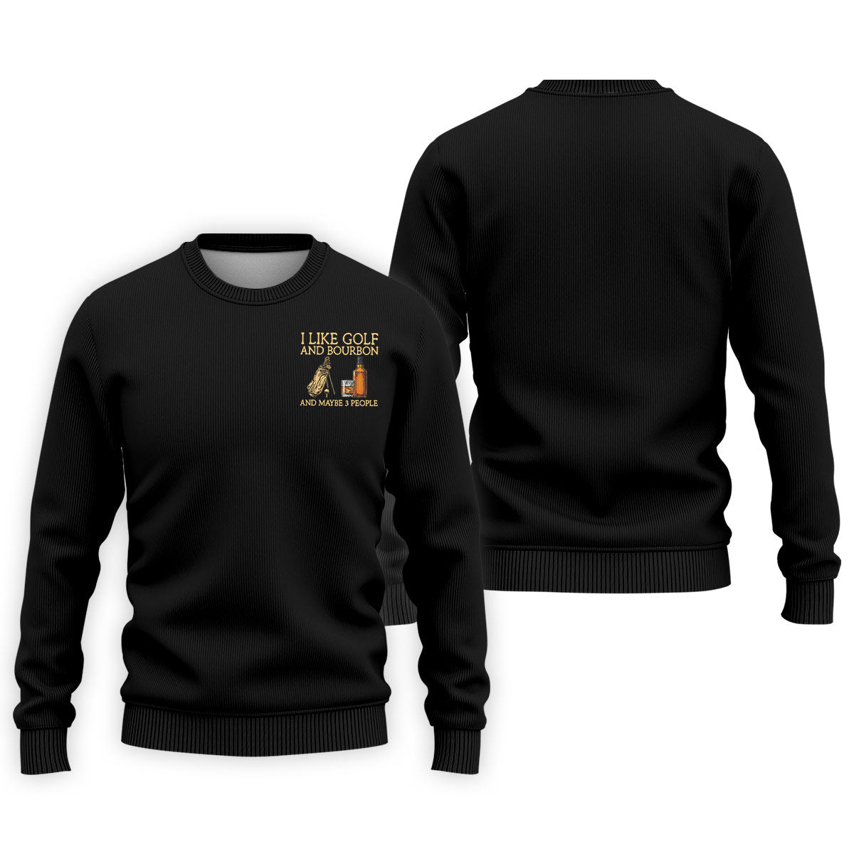 I Like Golf And Bourbon Black Golf Shirt, Golf And Whiskey Golf Shirts For Men, Men's Funny Golf Shirts