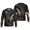 Australian Coat Of Arms Black And Gold Gradient Golf Tops For Men, Polo Shirts For Men