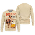 Vintage Beer Pin-Up Girl Design Hawaiian Golf Shirt, Golf Shirts For Men, Polo Shirts For Men