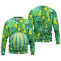 Funny Watermelon Belly Illusion Golf Polo Shirt, Mens Golf Polo, Hawaiian Golf Shirt