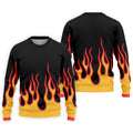 Retro Flame Fire Pattern Design Hawaiian Golf Shirt, Golf Shirts For Men, Polo Shirts For Men