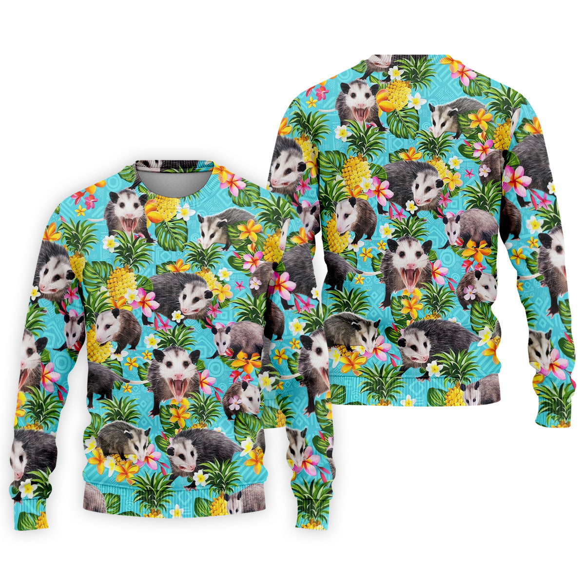 Funny Opossums Among Pineapples Hawaiian Golf Polo, Golf Tops For Men, Golfing Apparel