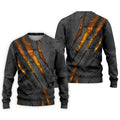 Yellow Claw Marks Hawaiian Golf Shirt, Scratch Print Men's Golf Shirt, Polo Shirts For Men
