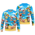 Santa Claus Surfing Summer Beach Party Golf Shirt, Xmas In July Mens Golf Polo, Christmas Golf Shirts