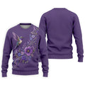 Cancer Awareness Purple Ribbon Floral Polo Shirt, Mens Golf Polo, Golf Shirts For Men