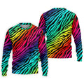 Rainbow Gradient LGBT Support Zebra Pattern Golf Tops For Men, Pride Month Golf Shirts For Men