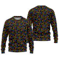 Rainbow Infinity Symbol Autism Awareness Colorful Handprint Golf Shirts For Men, Polo Shirts For Men