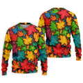 Vibrant Maple Leaf Autumn Forest Hawaiian Golf Polo, Golf Tops For Men, Golfing Apparel