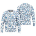 Funny Blue Rose Floral Pattern Men's Golf Shirt, Dirty Humor Polo Shirts For Men, Printed Golf Shirts