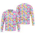 Easter Bunny Jelly Effect Seamless Pattern Golf Shirts For Men, Men's Funny Golf Shirts, Polo Shirts For Men