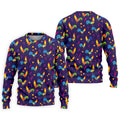 Retro Rooster Golf Shirt, Colorful Country Pattern Polo, Polo Shirts For Men